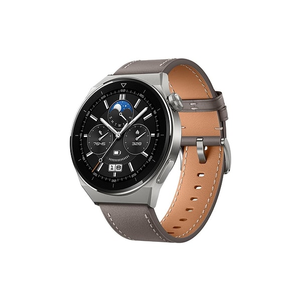 1. HUAWEI Watch GT3 Pro 46mm Titanyum Kasa - Gri Deri