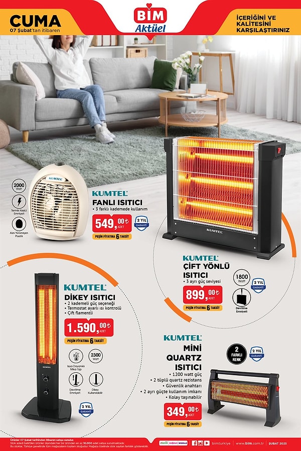 Kumtel Dikey Isıtcı 1.590 TL