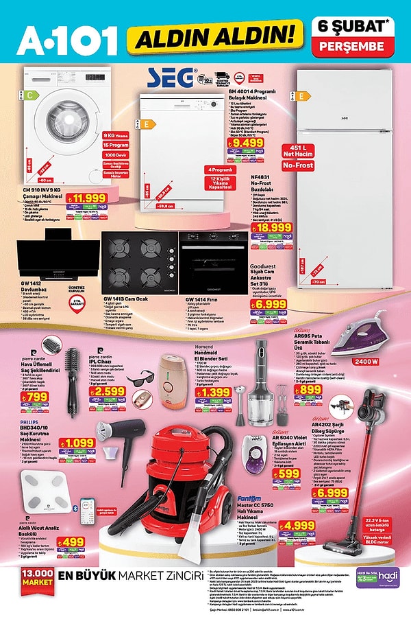 SEG 4 Programlı Bulaşık Makinesi 9.499 TL