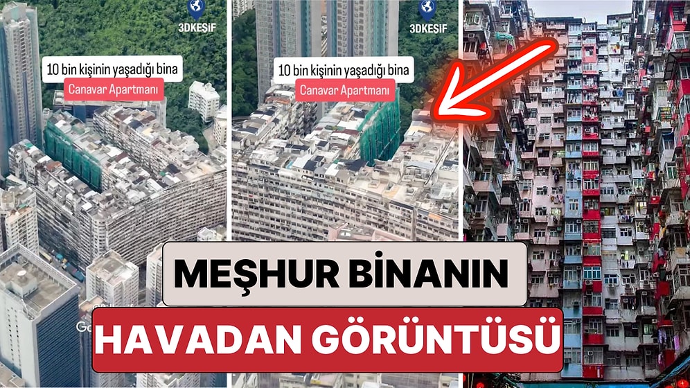 Çin'de 10.000 Kişinin Yaşadığı Meşhur Canavar Binanın Havadan Görüntüsü
