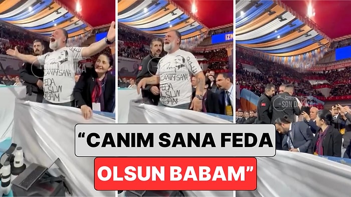 AK Parti İzmir Kongresinde “Canım Sana Feda Olsun Babam” Yazılı Tişört Giyen Bir Adam Hüngür Hüngür Ağladı