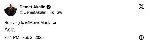 Cevabıyla epey şaşırtan Demet Akalın'ın "Asla" cevabı göze çarptı.