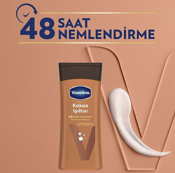 Vaseline Vücut Losyonu Kakao Işıltısı Parlaklığını Kaybetmiş ve Kuru Ciltler İçin 200 ml