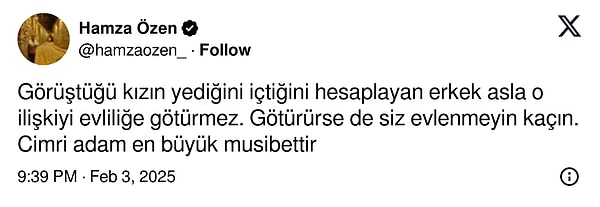 Geçtiğimiz günlerde bir kullanıcı, "Cimri adam en büyük müsibettir" diyerek yepyeni bir tartışmanın fitilini ateşledi.