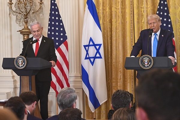 ABD Başkanı Trump, Beyaz Saray'da kabul ettiği İsrail Başbakanı Binyamin Netanyahu ile ortak basın toplantısı düzenledi.