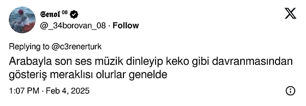 "Gösteriş meraklısı" 👇