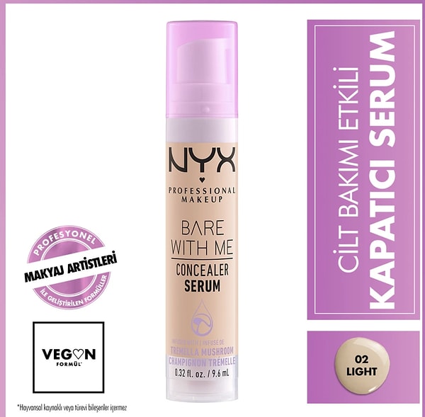 NYX Professional Makeup Bare With Me Kapatıcı Serum 02 Light Concealer