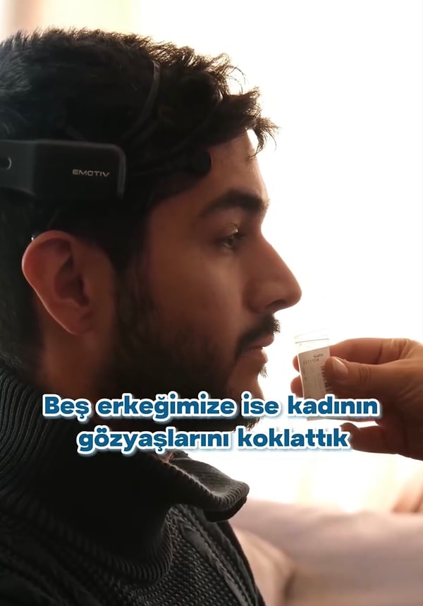 Kadın gözyaşını koklayan erkeklerin öfkesinin dindiği gözlemlendi.