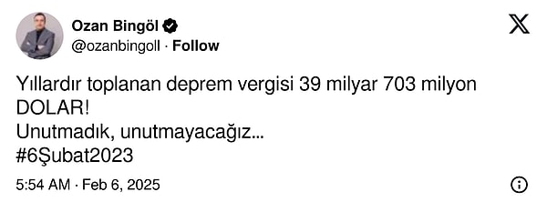 Toplanan deprem vergisi miktarı 39 milyar 703 milyon dolar!