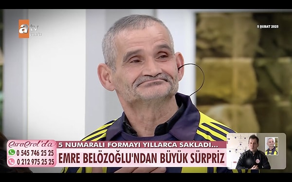 Kavuşma anlarında izleyenler gözyaşlarını tutamamıştı. İsmail Amca formayı giydikten sonra Esra Erol formanın Emre Belözoğlu'nun forması olduğunu öğrenince ünlü futbolcuya seslenmişti.