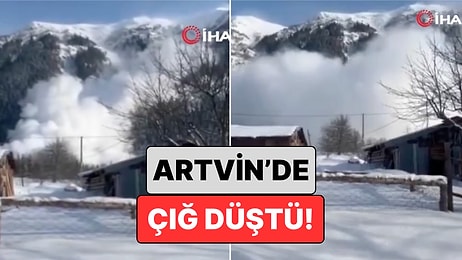 Bir Vatandaş Anbean Kaydetti: Artvin'in Şavşat İlçesinde Çığ Düştü