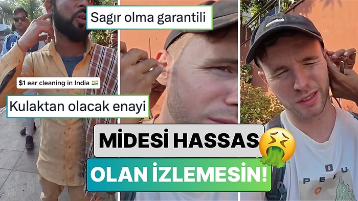 Midesi Hassas Olanlar İzlemesin: Bir Turist Hindistan Sokaklarında 1 Dolar Karşılığında Kulağını Temizletti