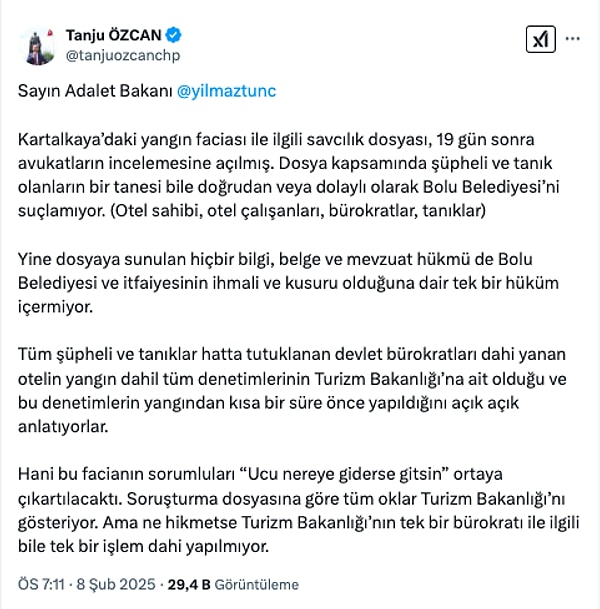 Tanju Özcan'ın paylaşımı: