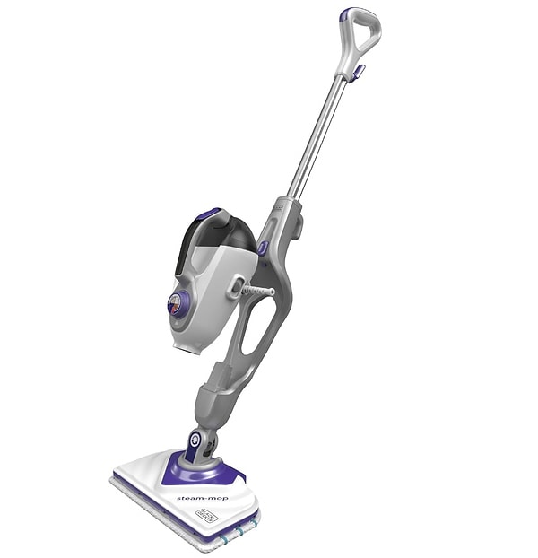 1. Black+Decker BHSM1615DSM-QS Delta Başlıklı, SteaMitt 1600W 2'si 1 arada Steam-Mop, Gri, Mor