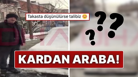 Kayseri’de Baba-Oğul Kardan Otomobil Yaptı: “Tek Kusuru Güneşi Görünce Eriyor”