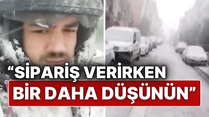 Motokuryeden Kar Yağışında Sipariş Verenlere Çağrı: "Bir Daha Düşünün"