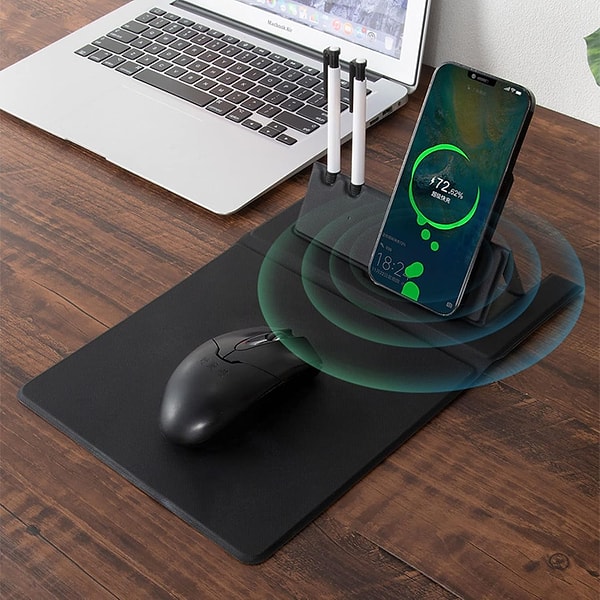 15W hızlı kablosuz şarj ile işinizi ve hayatınızı daha rahat ve kolay hale getiren şarjlı mousepad.