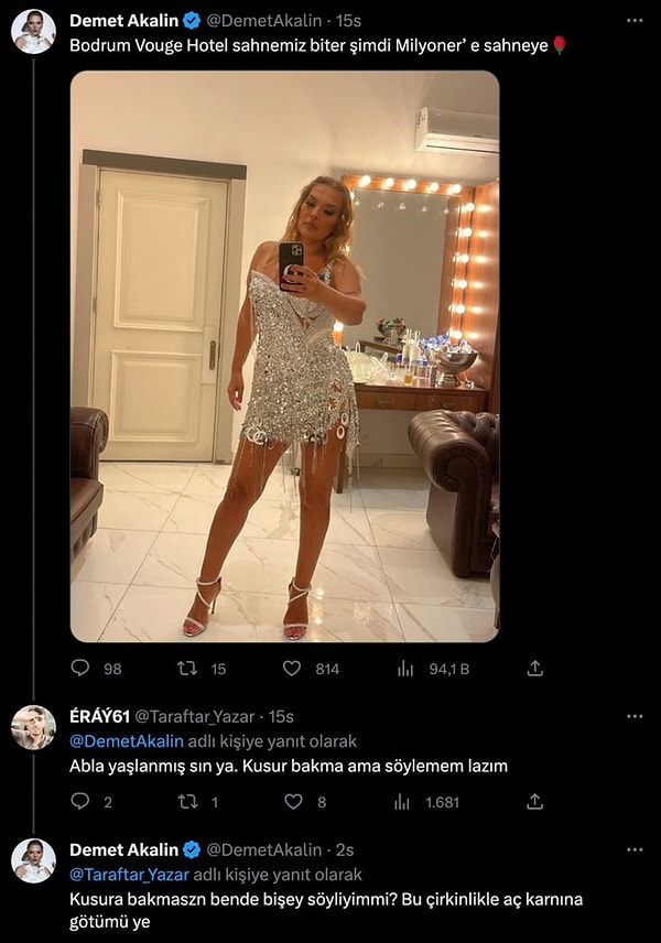 Demet Akalın Twitter'ı en içten şekilde kullanan ünlülerin başında geliyor. Bazen verdiği yanıtlar en sıkı takipçilerini bile şaşırtabiliyor.