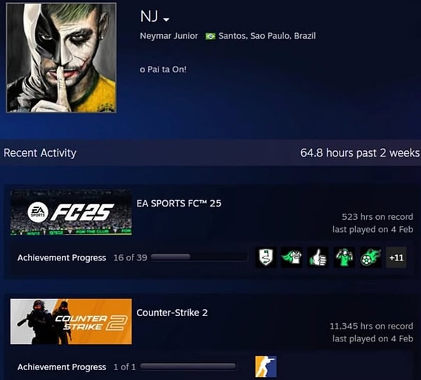 Brezilyalı futbolcunun Counter-Strike 2’de tam 11.345 saat harcaması sosyal medyada gündem oldu.