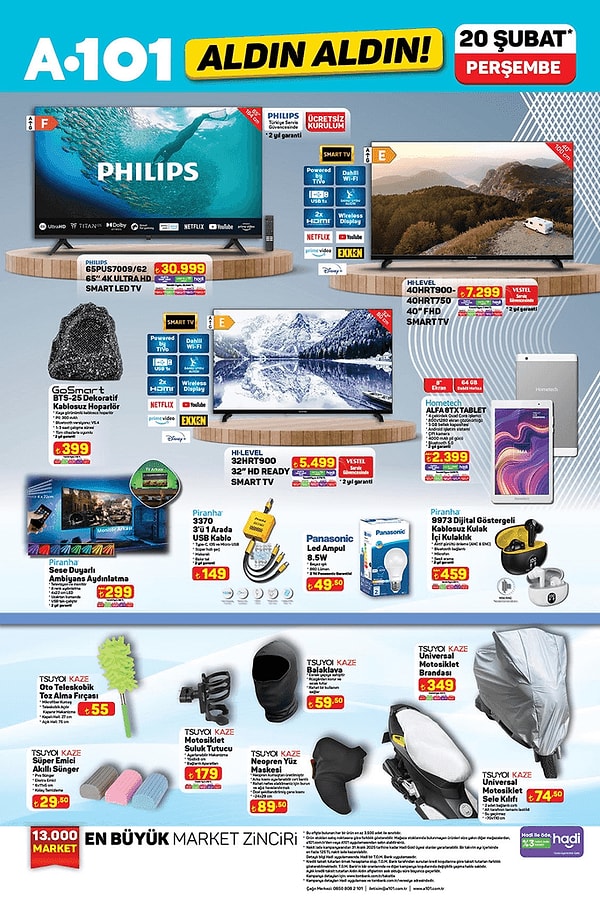 Philips 65" 4K Ultra HD Smart Led Tv 30.999 TL