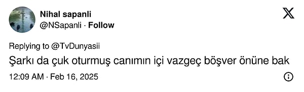 Bazı hayranları sesiyle ilgili olumlu yorumlar yaparken, bazıları da şarkının sözlerine dikkat çekerek eski sevgilisi Mert Ramazan Demir’e ince bir mesaj olup olmadığı konusunda tartışmalara girdi.