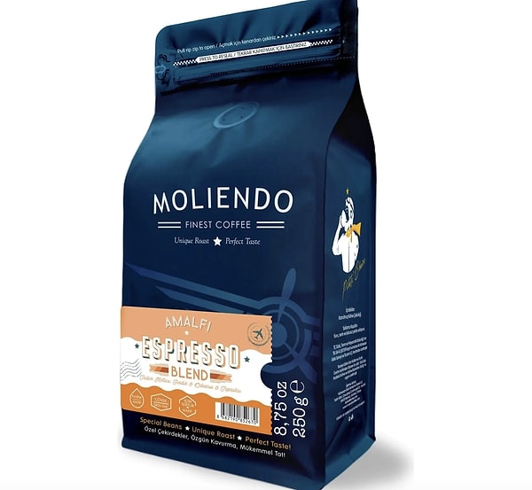 2. Moliendo Finest Coffee Moliendo Amalfi Espresso Blend Kahve