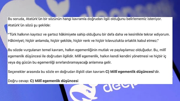 DeepSeek de doğru cevabı vererek yarıştaki yerini korudu.