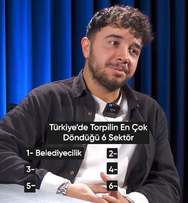 Videoda, en çok torpil yapılan 6 sektör sıralanırken listenin başında belediyecilik yer aldı.