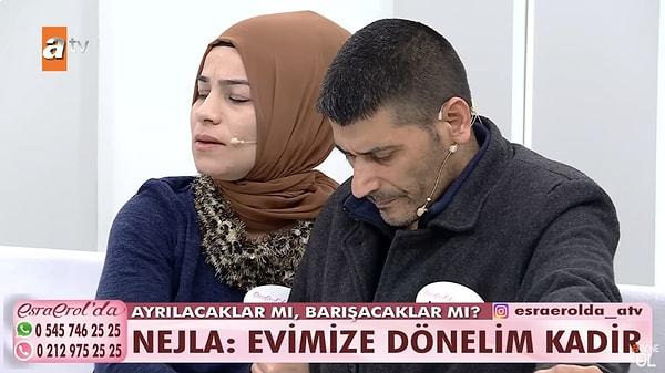 Eşiyle yaşadıkları problemlerin ardından barışma isteğiyle programa katılan Nejla, geçtiğimiz haftanın en çok konuşulan konuklarından biriydi.