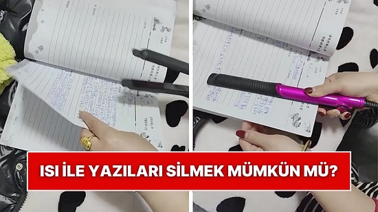 Isı ile Yazıları Silebilmek Mümkün mü? Bir Kadın Düzleştirici ile Kağıttaki Yazıları Silmeyi Denedi