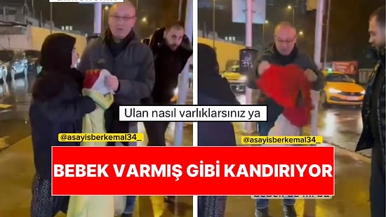 Sahte Kundak Yapan Kadın Kucağında Bebek Varmış Gibi Dilenirken Yakalandı