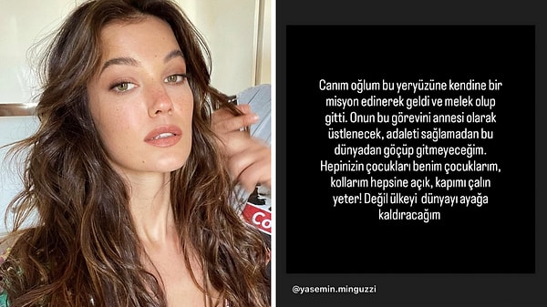 Ünlü oyuncu Pınar Deniz, acılı annenin bu paylaşımını kendi Instagram hesabında paylaşarak ona destek verdi.