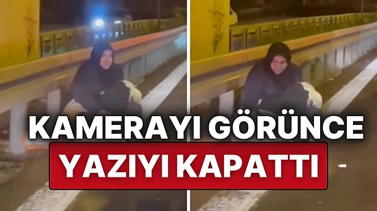 Yol Kenarında “Çocuklarım Aç” Yazısıyla Yardım İsteyen Kadın, Kamerayı Görünce Yazıyı Kapattı