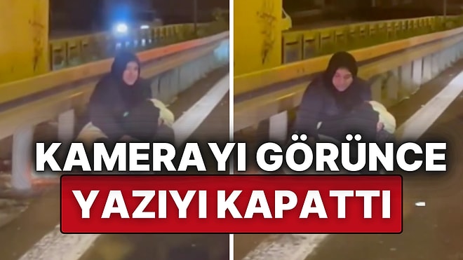 Yol Kenarında “Çocuklarım Aç” Yazısıyla Yardım İsteyen Kadın, Kamerayı Görünce Yazıyı Kapattı