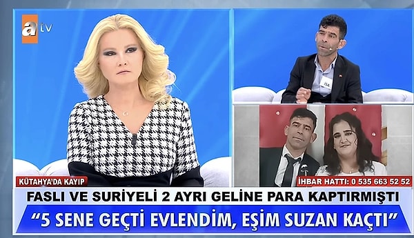 5. Müge Anlı ile Tatlı Sert programına geçtiğimiz günlerde bir kez daha başvuran İsa Gezer olayı dikkat çekmişti. Aşktan yana yüzü bir türlü gülmeyen İsa, 3 aylık eşi Suzan Gezer'i aramak için stüdyoya gelmişti. Kadın sığınma evine döndüğü ortaya çıkan Suzan'la canlı yayında karşı karşıya gelen İsa'nın bot fiyatı hakkındaki sözleriyse fena beyin yaktı.