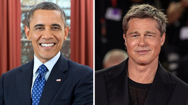 14. Barack Obama ve Brad Pitt