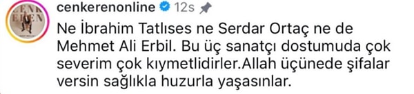 Kendisi yalnızca bu kişilerin İbrahim Tatlıses, Serdar Ortaç veya Mehmet Ali Erbil olmadığını dile getirdi👇