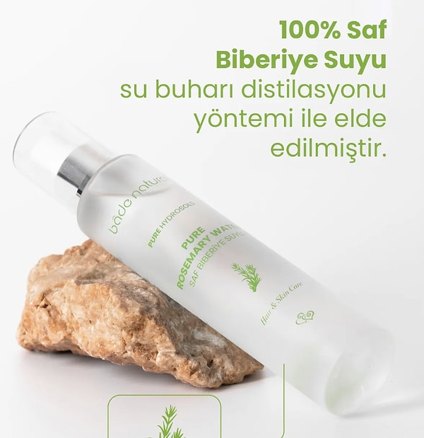 12. Bade Natural Biberiye Suyu Dökülme Karşıtı Ve Saç Uzamasını Destekleyici Saç Toniği %100 Doğal Ve Saf 100 ml