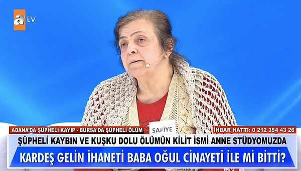 İddiaların odağındaki 3 isimden biri olan anne bugün ilk kez canlı yayına çıktı. Birbirini tutmayan, hayatın doğal akışı dışına çıkan sözler sarf eden Safiye, kayıp oğluna demediğini bırakmadı.