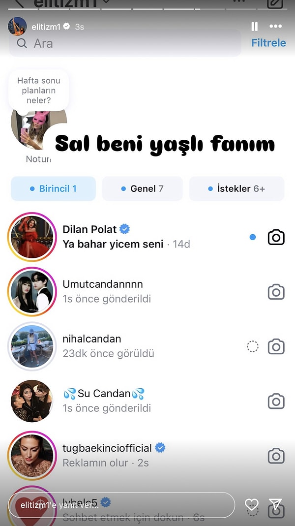 Üstelik Bahar Candan, Dilan Polat'ın kendisine attığı mesajı da böyle ifşa etmişti.