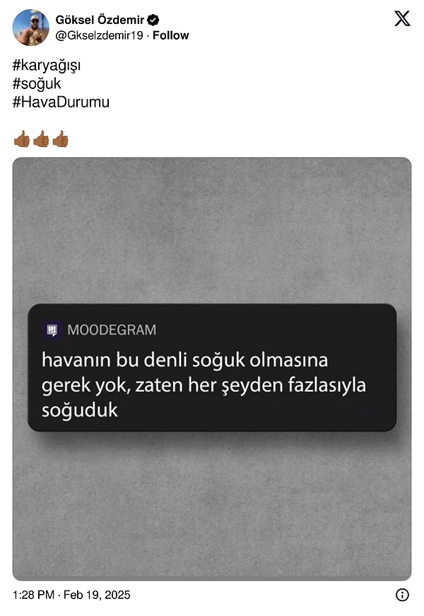 Ah be: "Zaten her şeyden fazlasıyla soğuduk" 👇