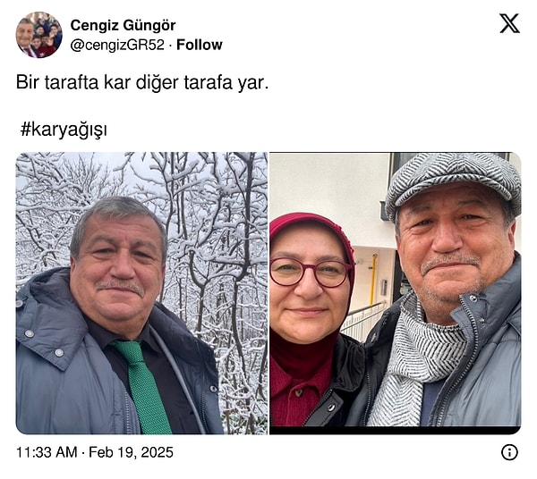 Okul müdürü Cengiz Güngör sadece işini değil eşini de çok seviyor.