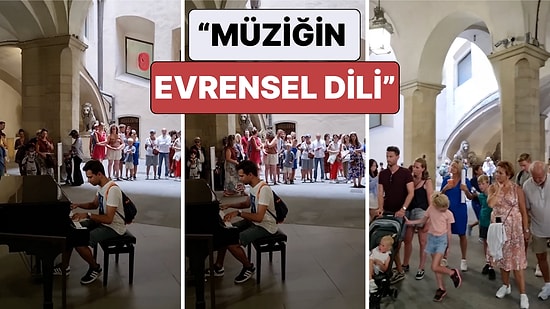 Floransa'da Piyano ile Aşık Veysel'in Türküsünü Çalan Bir Türk Turistleri Büyüledi