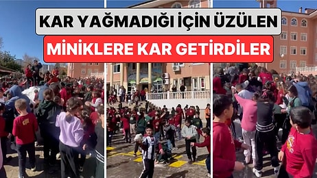 Okula Kar Getirdiler: Kar Yağmadığı İçin Üzülen Çocuklara Adana Büyükşehir Belediyesi'nden Tatlı Jest