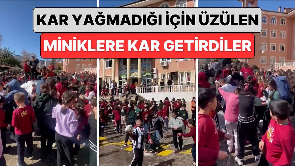 Okula Kar Getirdiler: Kar Yağmadığı İçin Üzülen Çocuklara Adana Büyükşehir Belediyesi'nden Tatlı Jest