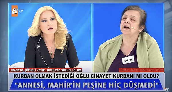 Müge Anlı, kendisine "Neden oğlunuz ile ilgili bir kez bile kayıp ihbarında bulunmadınız?" diye sordu.