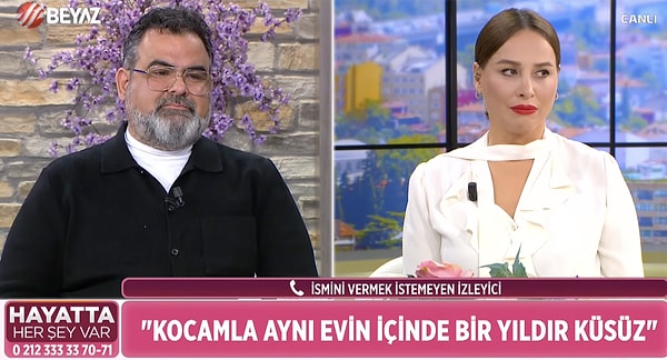 Bir yıldan fazla süredir eşiyle sıfır iletişimle aynı evde yaşadıklarından dert yanan kadın, "Bir tartışmamızda bana küstü, evi terk etti. 20 gün sonra geri geldi ve ayrılmak istediğini söyledi" diyerek devam etti: