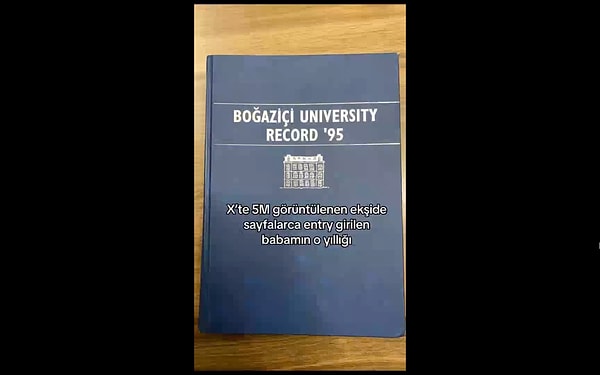 Bir TikTok içerik üreticisi, Boğaziçi Üniversitesi'nden mezun olan babasının üniversite yıllığını paylaştı.