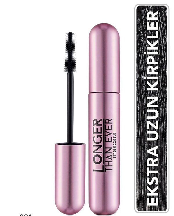 7. Flormar Doğal Formüllü Kirpik Uzatıcı Maskara (Siyah) - Longer Than Ever Mascara - 001 Black