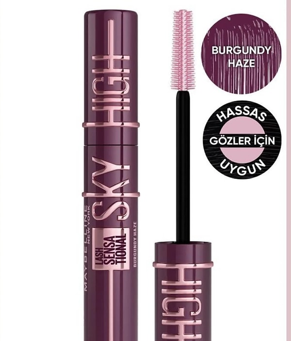 9. Maybelline New York Lash Sensational Sky High Burgundy Haze Maskara - Mürdüm